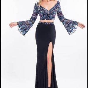 SOLD Rachel Allan 7517 navy 2 piece